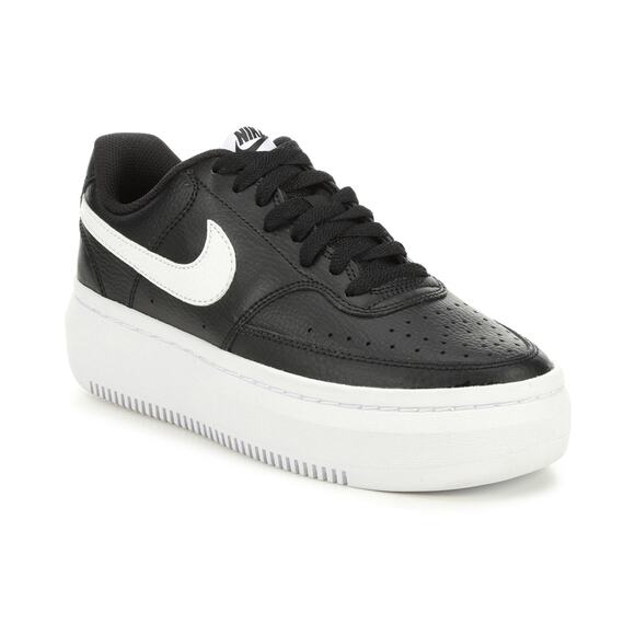 NWT Nike Womens Court Vision Alta Sneaker, Black/White-Size 6 - Picture 1 of 5